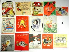 Lot of 90 Vintage Antique GET WELL GREETING CARDS 1920-50