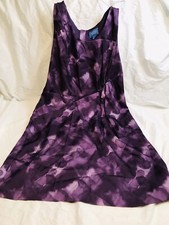 Simply Vera Vera Wang Purple Watercolor Shift Back Zip A-Line Dress Size 8