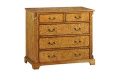 Walnut Chest of Drawers | Burr Walnut | 5 Drawers | Hampton Range NEW CHTW002