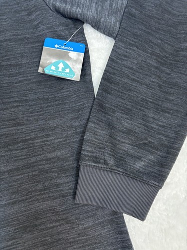 Men's Columbia Lakefront Trail Crew Sweatshirt Black Gray Large NWT Omni Wick - Picture 4 of 6