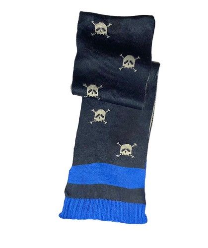 Gap Kids Skull Neck Scarf Blue Galaxy and Gray 6.5x58 in Retro 2013 - Picture 9 of 13