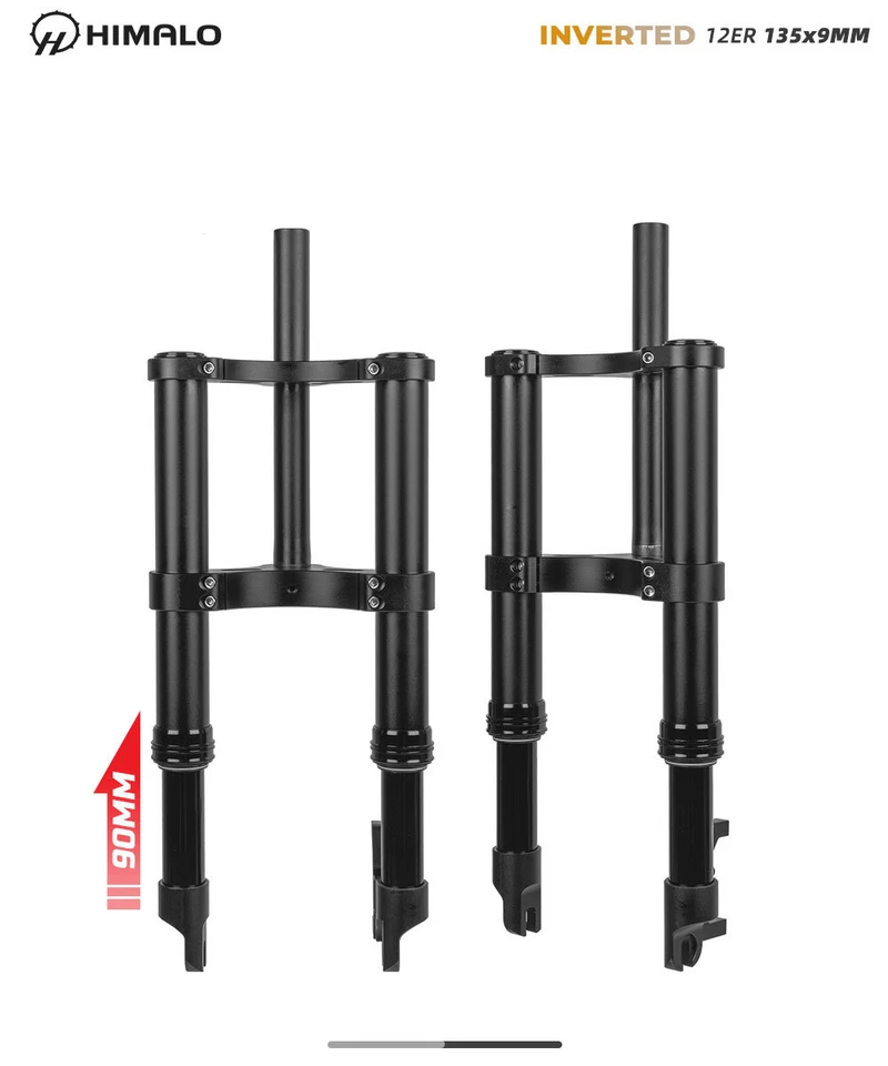 12*4.0 Tire Snow Bike Fat Fork 12er Inverted Spring Oil Air Suspension Fork - Image 3 of 4