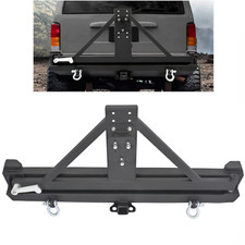 Rear Bumper W Tire Carrier 2 Hitch Receiver For Jeep Cherokee Xj 1984-2001