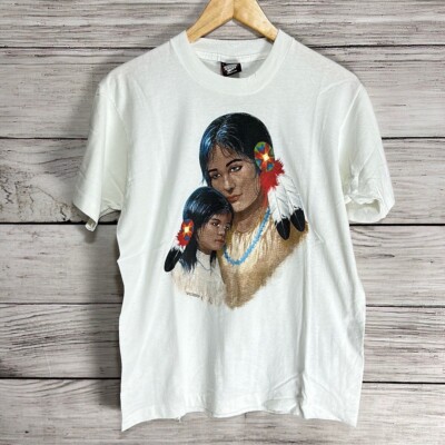 Vintage 90s Scafa Tornabene Painting Art Native American Tribal Screen Stars Tee