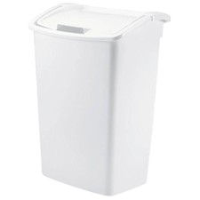 Rubbermaid 11 25 Gal White Trash Can Swing Open Lid Kitchen