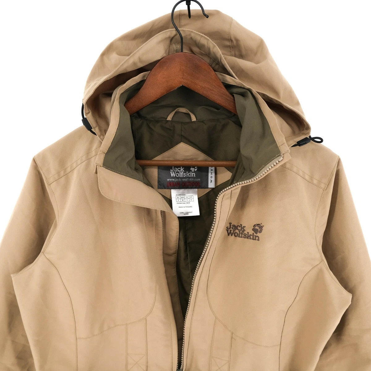 Christus gehandicapt zuiger Jack Wolfskin Braune mit Kapuze Stormlock Active Urban Außen Mantel Größe S  | eBay