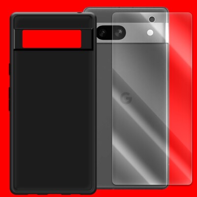 Bubble-Free HD Tempered Glass Screen Protector Film TPU Case fit Google Pixel 7a