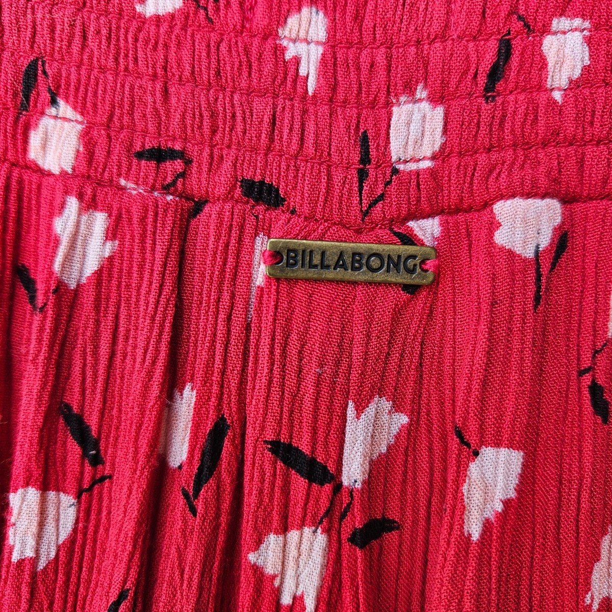 Billabong Red Floral Tie Front Shorts Medium | eBay