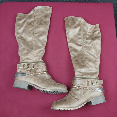 JellyPop boots Knee High size US M casual zipper heels