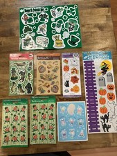 Mixed Lot Vtg Hallmark AGC Holiday Stickers Halloween St Patty  s Day Thanksgivin