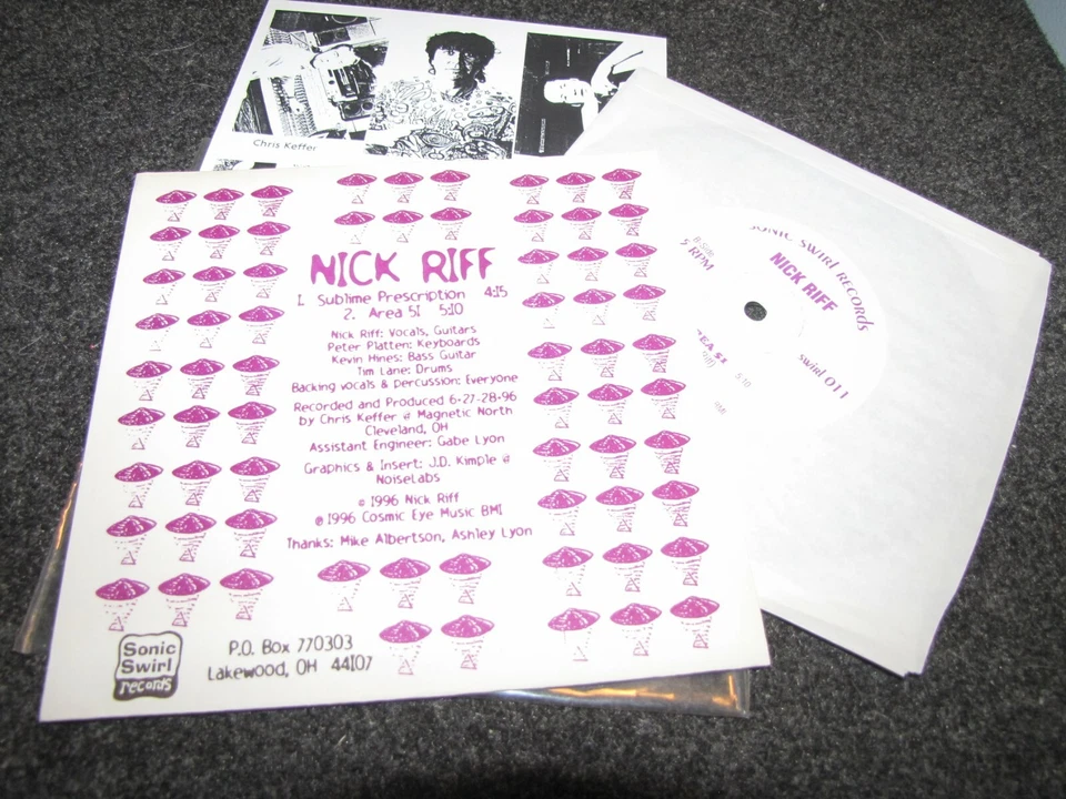 NICK RIFF SUBLIME PRESCRIPTION b/w AREA 51 SONIC SWIRL RECORDS 7" SINGLE  - Image 2 of 2
