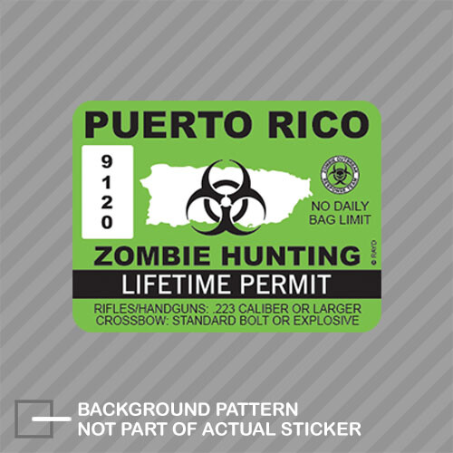Real Hasta La Muerte Sticker Puerto Rico Zombie Hunting Permit - Color Sticker - Decal Zombie Outbreak Response Team Decal - Foto 9