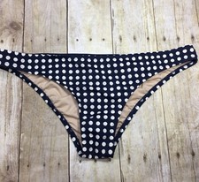 J CREW POLKA DOT TEENY HIPSTER a1485 NAVY BLUE BIKINI BOTTOM SWIM LARGE NEW
