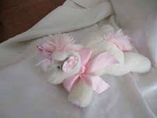 Rattle Bearington Baby Dreamer Unicorn Plush Stuffed Animal Pink White Satin Tum
