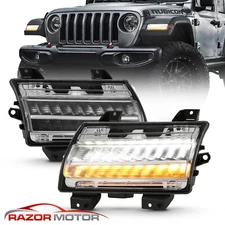 Sequential LED Upgrade Parking Signal Lights for 18-23 Halogen Jeep Wrangler JL