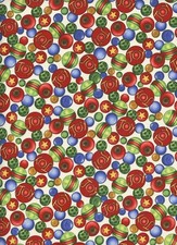 Christmas Ornaments 1 Fat Quarter cotton fabric quilt Tis the Season JOY