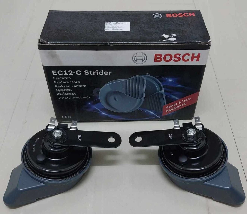 NEW BOSCH EC12-C 12V 400/500HZ 118dB(A) Strider Fanfare Horn Set Car SUV Horns - Image 3 of 4