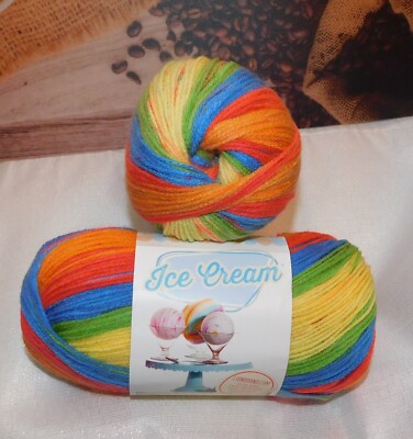 *Lion Brand Yarn*Ice Cream*100g=360m*Farbverlauf*Stricken*Häkeln*Wolle*8352