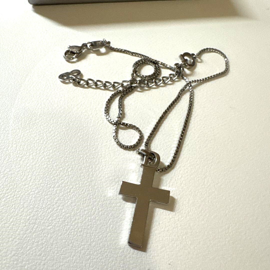 Dior Vintage Silver Cross Pendant No Box
