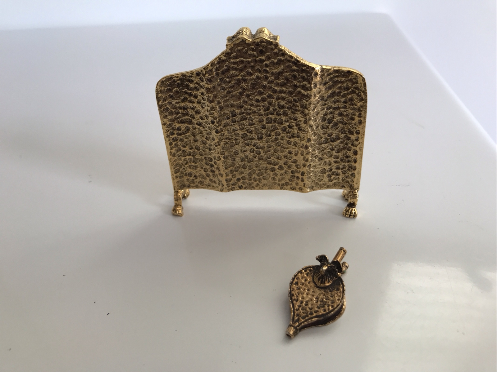 1/12th Scale Empire Style Black & Gold Dolls House Furniture X 3 Bespaq