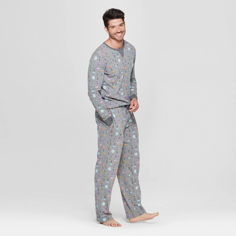 Men's Camper Van Family Pajama Set - Gray Medium