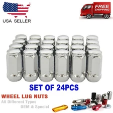 24 PCs CHROME 12X1.75 CLOSE END BULGE ACORN LUG NUTS 2'' TALL