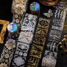 Retro Baroque Border PET Adhesive Tape Journals Album Stickers Decorative Crafts