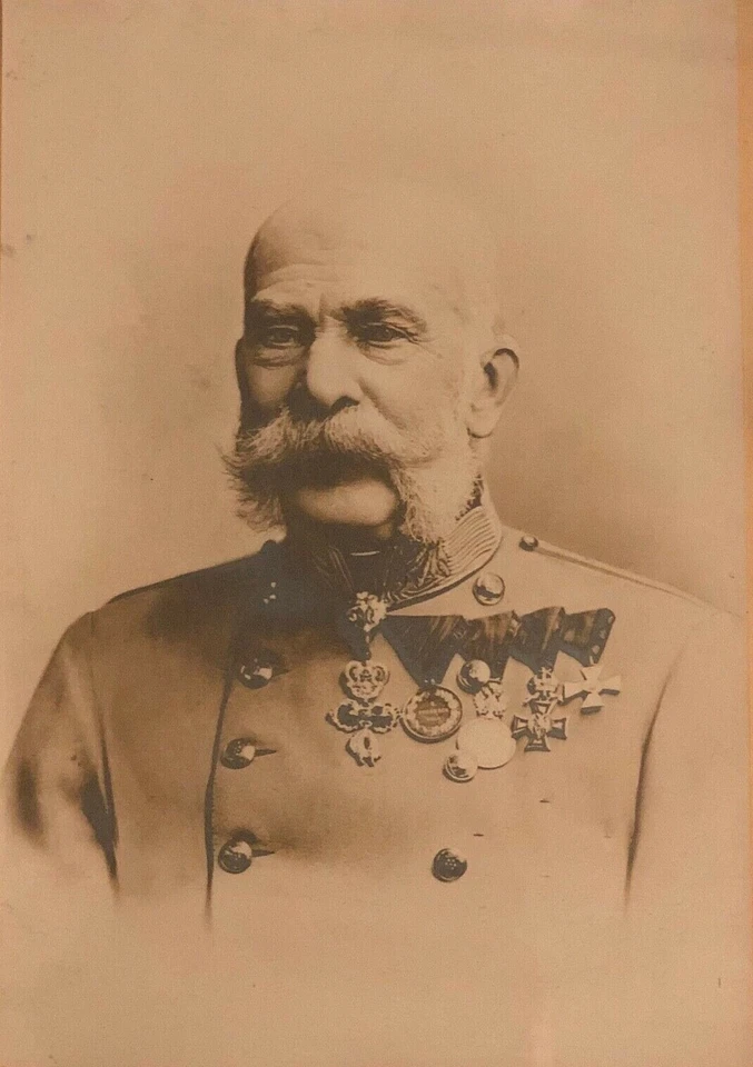 Foto KAISER FRANZ JOSEPH I. VON ÖSTERREICH, Sepia, Holzrahmen, Adel, Emperor - Bild 2 von 4
