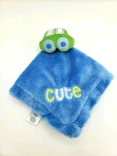 Lovey Baby Blue Green Car Soft Security Blanket Satin Lovey Gerber #F
