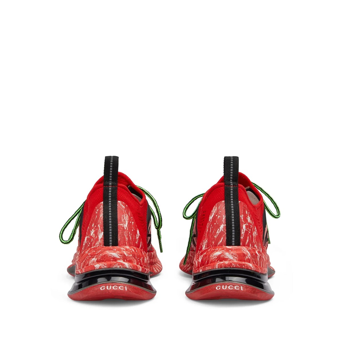 Gucci Z3104 Mens Red Fabric Wave Running Sneakers Size Gucci