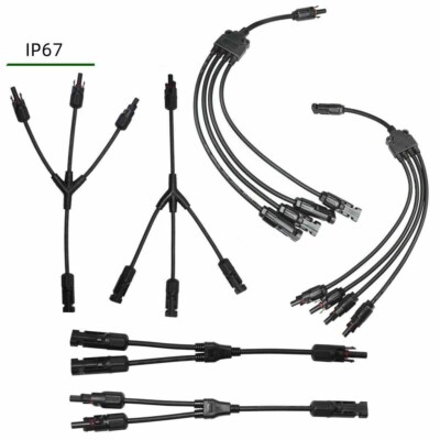 1Paar Y Solarstecker Verteiler Buchse für Solarpanel m/Kabel Adapter Solarkabel