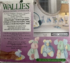 Daisy Kingdom Chenille Snuggles Wallies 25 Wallpaper Cutouts Pre-pasted Baby Kid