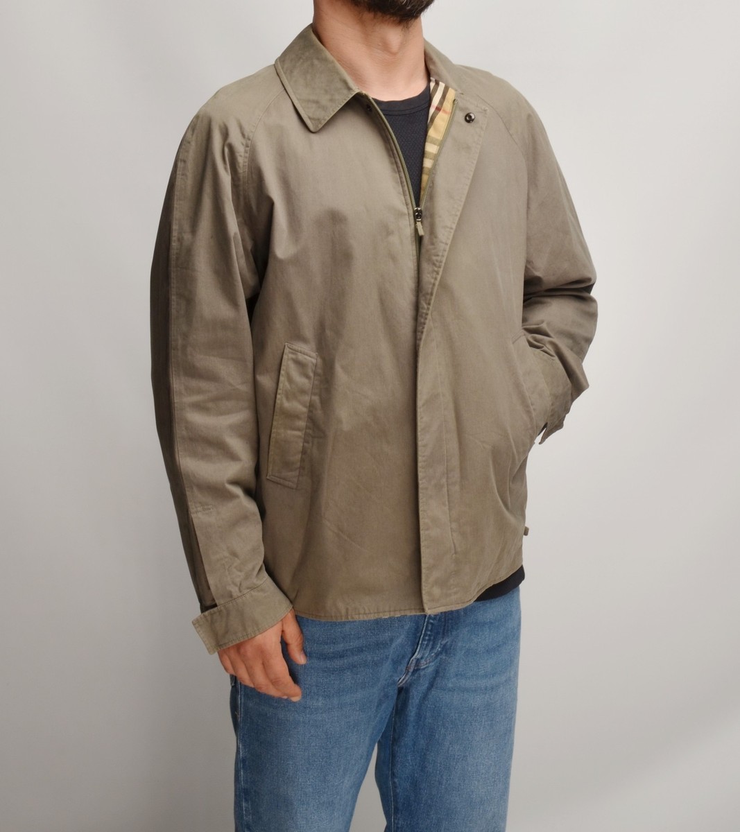 Burberry London Lined Nova Check Harrington Men`s Jacket Size EU