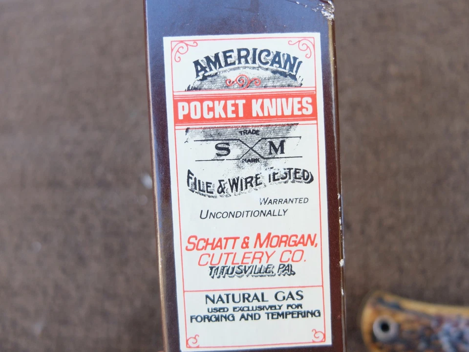 Navaja de bolsillo Schatt & Morgan Queen Mountain 2003 925SS escudo de plata esterlina Foto 3 de 4