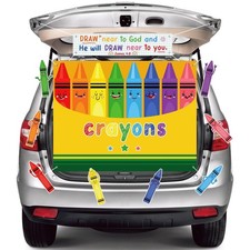 Religious Halloween Crayon Trunk or Treat Car Decoration Kit Set