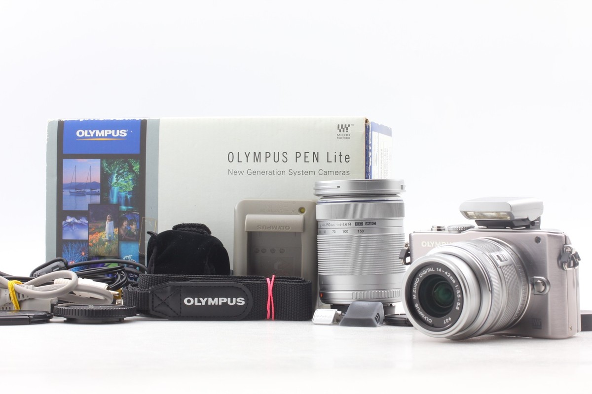 SALE！OLYMPUS PEN Lite E-PL3 Exc+5] Olympus PEN Lite E-PL3 Silver 12.0 MP 14-42 40-150 Lenses