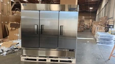 82" ICECASA 3-Door Commercial Reach-In Refrigerator Cooler, 72 Cu.ft, Used, Dent