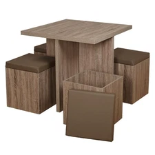 Mainstays 5-Piece Dexter Dining Set with Storage Ottoman, Various Colors Availab