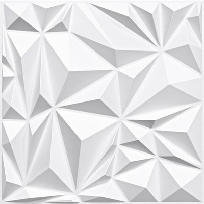 STICKGOO 3D Wall Panels Diamond for Interior Wall Decor, 19.7'' x 19.7'' White ...