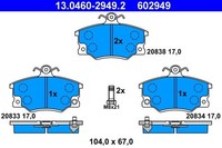 ATE Bremsbelagsatz, Scheibenbremse 13.0460-2949.2 FüR Alfa Romeo Fiat Lancia