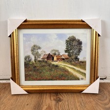 Surrounded by Fields of Poppies C Madgwick Art Print Landscape Gold Frame NEW