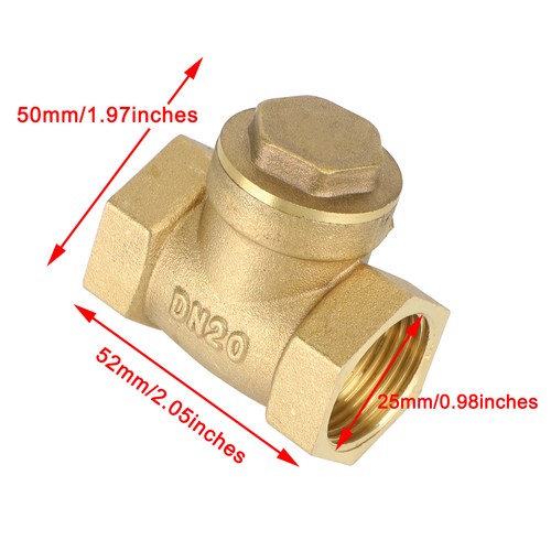 🪛3/4" Brass Swing Check Valve NPT Threaded Plumbing Fitting