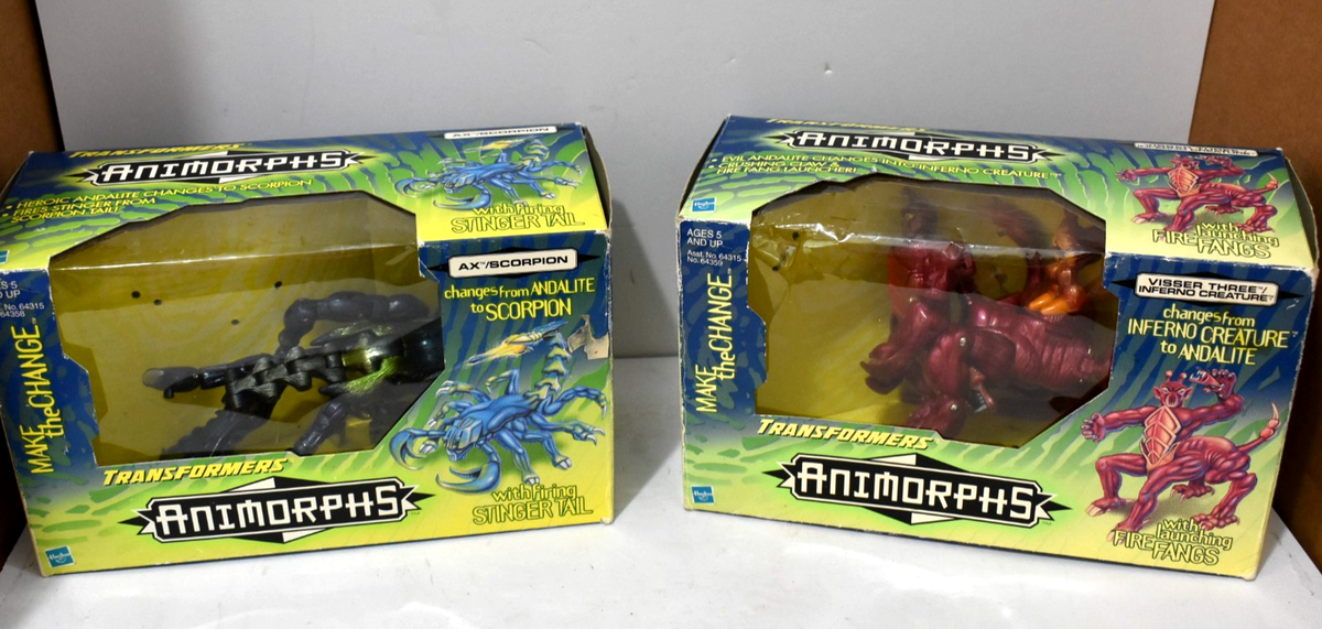 Lot Of 2 Hasbro 1998 Transformers Animorphs AX / Scorpion Andalite
