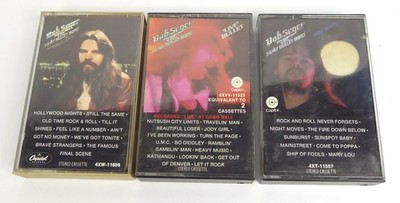 Musikkassette - BOB SEGER - Live Bullet + Night Moves + Stranger in - 3 Tapes MC