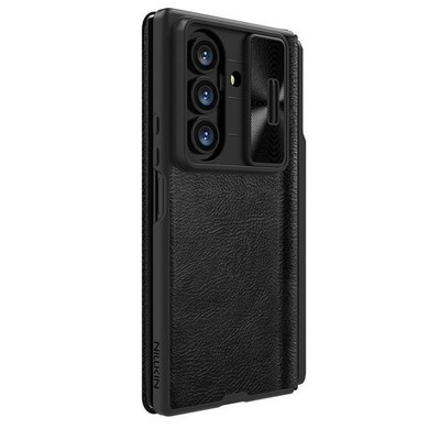 NILLKIN QIN Pro Slide Leder Case für Galaxy Z Fold7 5G mit Stift Schwarz