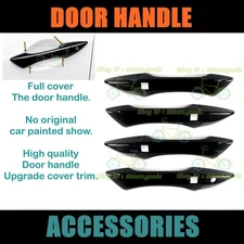Glossy Pure Black Cover Trim For 2014-2020 Acura RLX 4 Smart Side Door Handle
