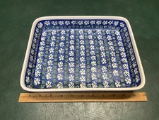 Boleslawiec Polish Pottery Rectangular Baker Casserole Dish 8-3/4" by 11"
