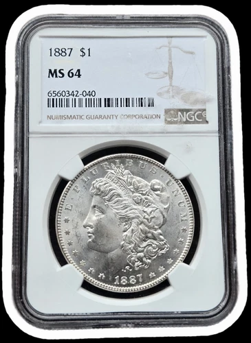 1887 Morgan Silver Dollar $1 – NGC MS64 – Philadelphia  – Stunning Uncirculated!