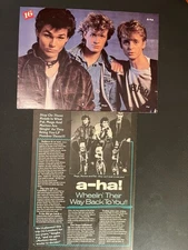 A-Ha Pinup & Clipping From 80’s Teen Magazine. 