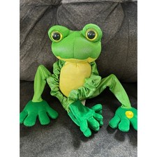 VINTAGE rare Gemmy Industries Animated Frog Plush Shimmer Novelty Toy WORKS